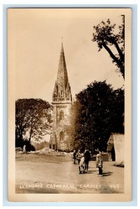 c1920's LLandaff Cathedral Cardiff Wales RPPC Photo Unposted Vintage Postcard