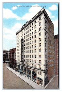 Hotel Fountain Square Cincinnati Ohio OH UNP Unused Linen Postcard V19