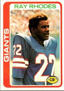 1978 Topps Football Card Ray Rhodes New York Giants sk7270