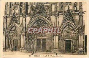 Old Postcard Rouen Facade of the Church of Saint Ouen