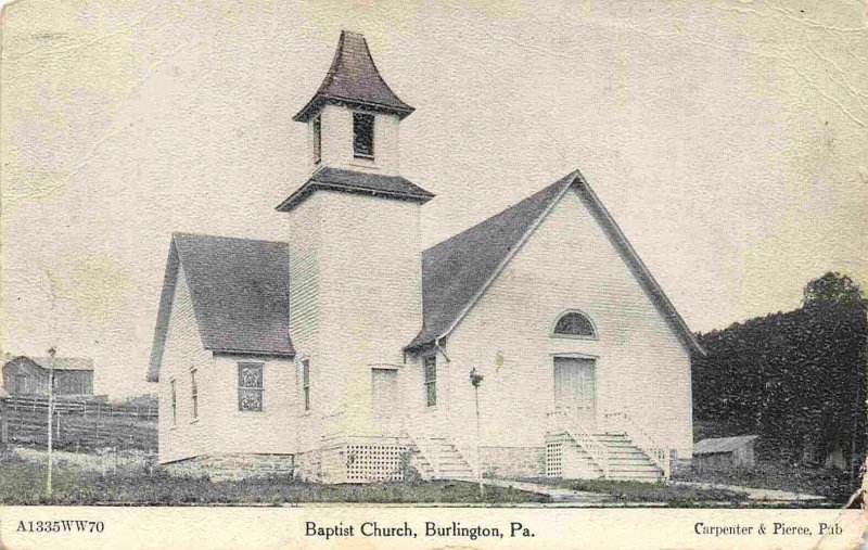 Baptist Church Burlington Pennsylvania 1909 postcard