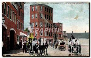 Old Postcard Firemen After the fire fighting falmes the Vanity Fair Providenc...