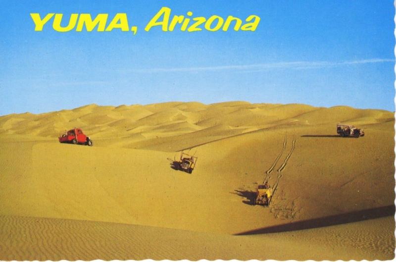 Sandbuggies Yuma AZ Arizona Dune Bug Sand Dunes Rescue Vintage Postcard D10c