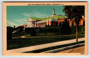 Handley High School Winchester Virginia Postcard Linen Unposted VA Asheville