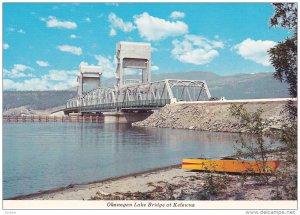 Okanagan Lake Bridge at KELOWNA , B.C., Canada , 60-80s
