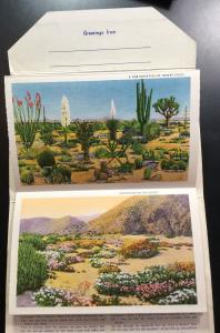 Unused Linen Souvenir Folder w/9 Double sided pics New Mexico LB