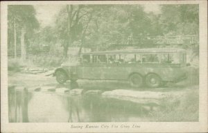 Kansas City MO Gray Line Bus Advertising c1920s Postcard