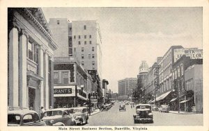 Danville Virginia Main Street Business Section vintage pc DD7278