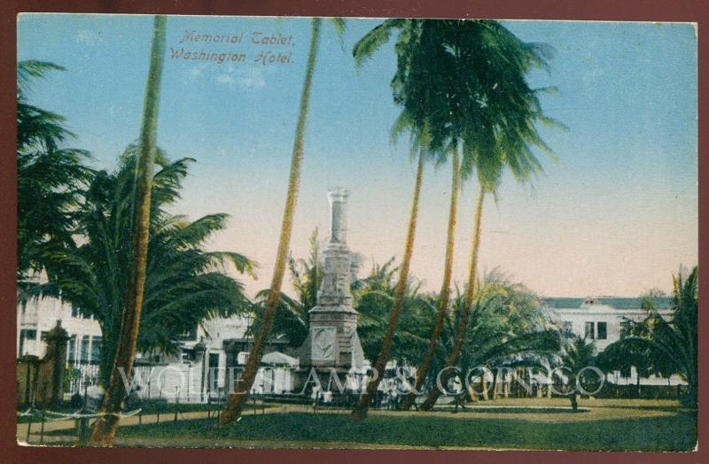 Early Postcard Memorial Tablet Washington Hotel Colon Panama Panama Canal B4055