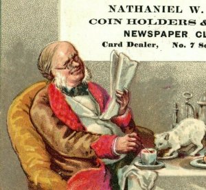 1880s-90s Nathaniel W. Appleton Coin Testers & Holders Man Reading Cats 3 P214