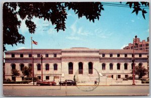 St. Louis Missouri 1963 Postcard Central Library Street View Cars