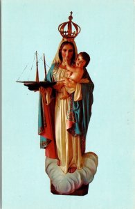 Our Lady Good Voyage Patroness Fisherman Church Gloucester MA Postcard VTG UNP 