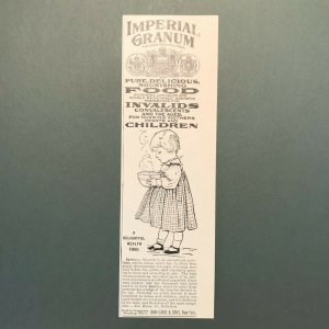 1892 Adorable Cute Girl Imperial Granum Food Victorian Print Ad 2T1-52 