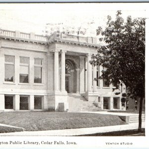 c1900s Cedar Falls, IA Carnegie Dayton Public Library Photo Litho Postcard A63