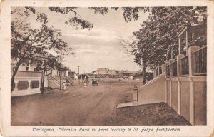 Cartagena Colombia Road to Pop Street Scene Vintage Postcard JJ649634