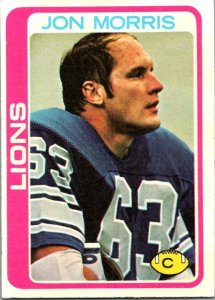 1978 Topps Football Card Jon Morris Detroit Lions sk7320