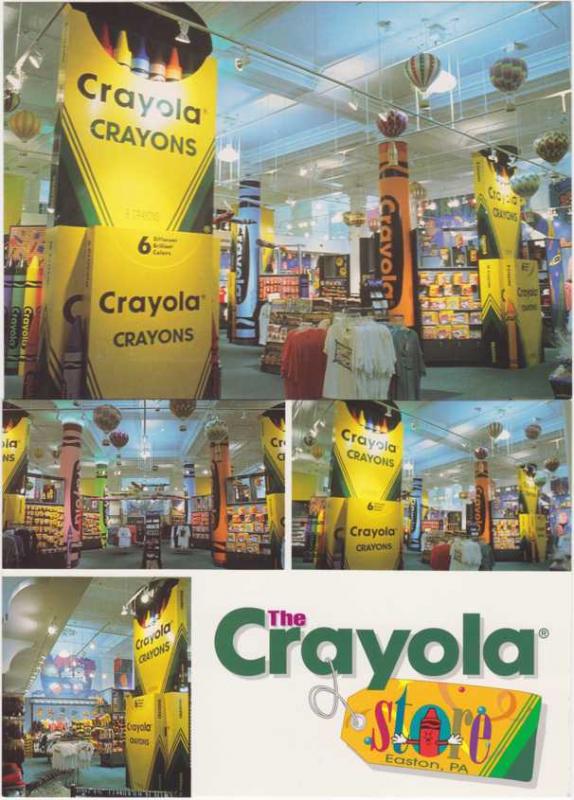 (2 cards) Crayola Store in Easton PA Pennsylvania Most Colorful Store in World