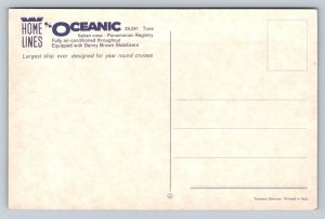 Home Lines  Cruise Ship  Oceanic    Postcard