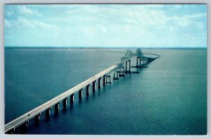 Sunshine Skyway Bridge, Tampa Bay St Petersburg, Florida FL, Vintage Postcard #2