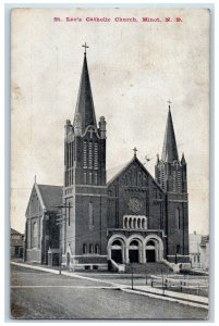 1909 St. Leo's Catholic Church Exterior Minot North Dakota ND Posted Postcard 