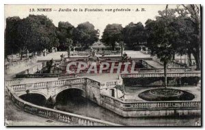 Postcard Old Nimes Fountain Gardens General view