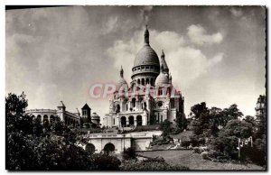 Modern Postcard Paris Strolling Basilica of Sacre Coeur in Montmartre