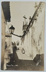Taxco Mexico RPPC Beautiful Small Street Near Cathedral Postcard T18