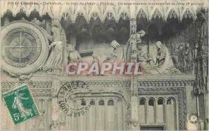 CPA Chartres Cathedrale Le Tour du Choeur Horloge Un Ange Annonce la Conception 
