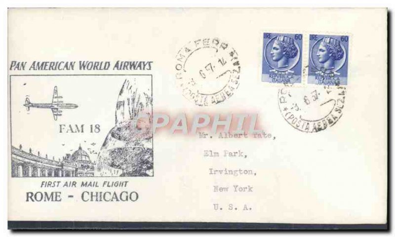 1 Letter flights Rome Chicago June 3, 1957