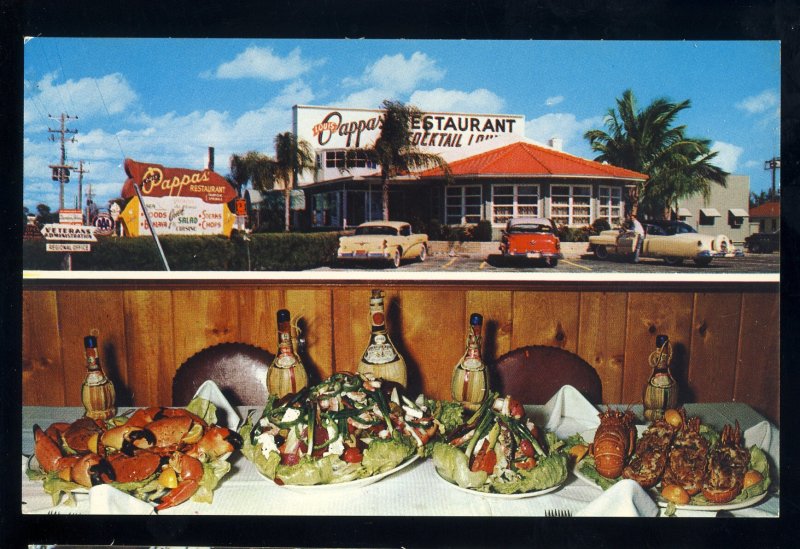 St Petersburg, Florida/FL Postcard, Louis Pappas' Restaurant, 1950'...