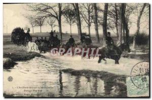 Old Postcard Fantasy Militaria L & # 39artillerie montee and barriers Passage...