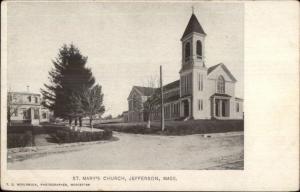 Jefferson MA Church c1910 Postcard