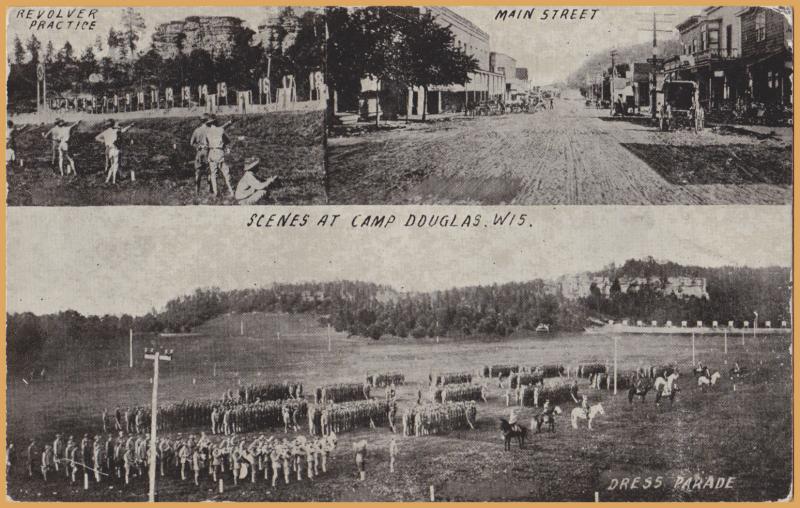 Camp Douglas, WIS - Common Scenes, Revolver Practice, Dress Parade, Main Street