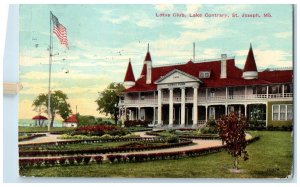 1911 Lotus Club Lake Contrary Exterior Building St. Joseph Missouri MO Postcard