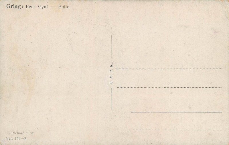 Norwegian composer Edvard Grieg - Peer Gynt - Suite artist L. Richard Postcard