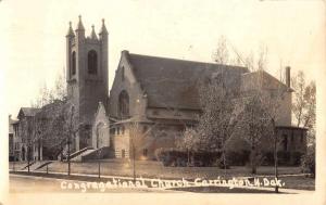 Carrington North Dakota Congregational Church Real Photo Antique Postcard K82144