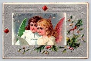 1909  A Christmas Greetings  Angels  Xmas   Postcard