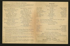 The Rainier Beach Athletic Club 1934 The Scarecrow Creeps Mystery Drama Program