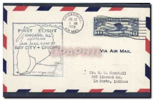 Letter USA 1st Flight Chicago Bar city July 17, 1928