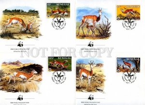 239829 SENEGAL WWF antelope 1986 year set of 4 FDC