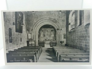 Vintage Rp Postcard Adel Church Interior looking East To Chapel Real Photo Rppc