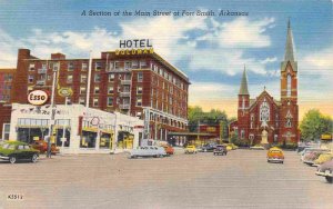 Main Street Hotel Goldman Church Immaculate Conception Fort Smith AR postcard