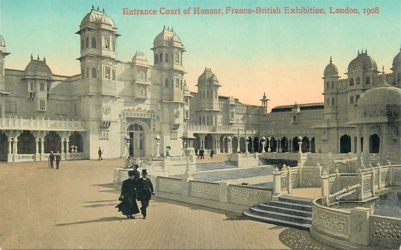 Postcard LONDON Exhibition Entrance Court of Honour 1908 Franco-british expo