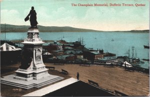 Canada The Champlain Memorial Dufferin Terrace Quebec Vintage Postcard 04.35