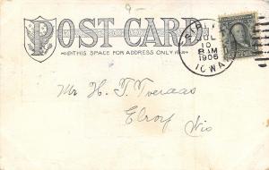 Sibley Iowa~Catholic~Congregational~Methodist Episcopal Churches~1906 Postcard 