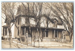 1911 Masonic Home Building Girl View Darlington OK RPPC Photo Unposted Postcard