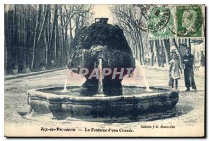 Old Postcard Aix en Provence fountain of hot water