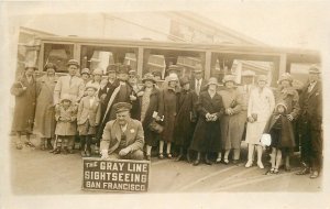 Postcard RPPC 1930s California San Frrancisco Gray Line Tour Bus Photo CA24-3451