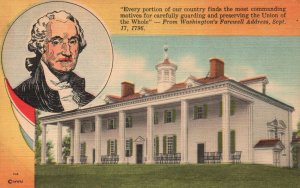 Vintage Postcard 1930's From Washington's Farewell Address Sept. Mt. Vernon VA