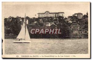 Old Postcard Thonon Les Bains Grand Hotel Vu Du Lac Leman